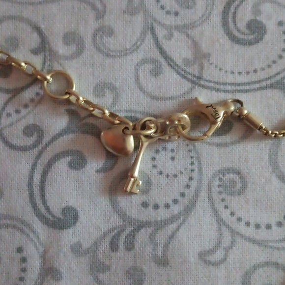 Fossil Gold Toned Chained Triple Teardrop Necklace - Picture 3 of 7